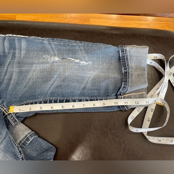 Miss Me Irene Bermuda tabbed pockets white stitching size 27 rocker modest denim - Picture 5 of 14